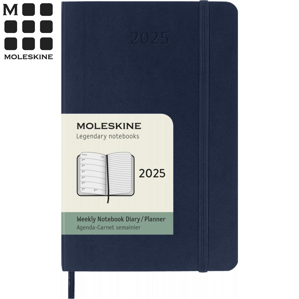 【代購】MOLESKINE 2025經典週記手帳12M 軟皮-口袋型寶藍