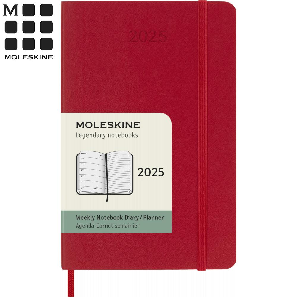 【代購】MOLESKINE 2025經典週記手帳12M 軟皮-口袋型紅