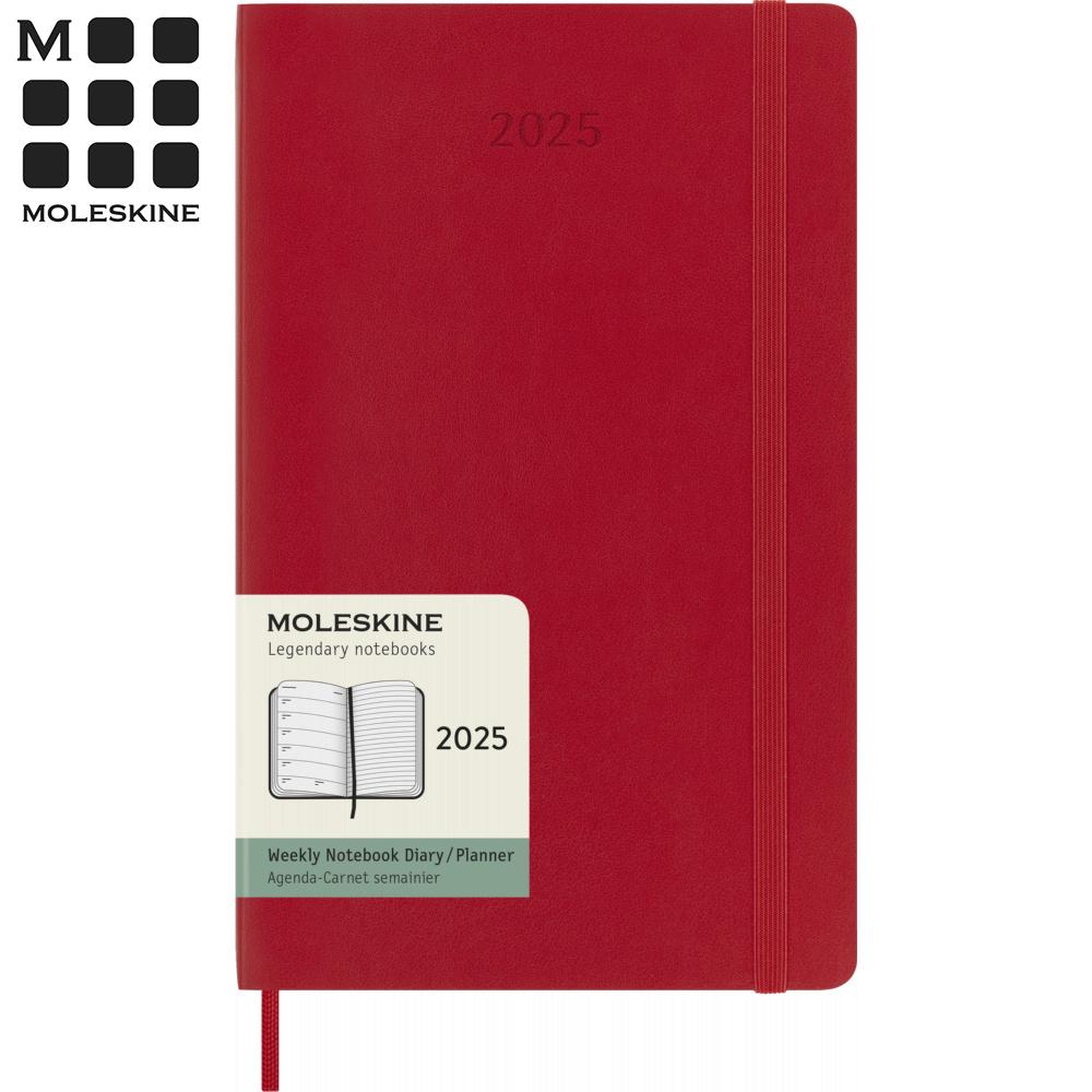 【代購】MOLESKINE 2025經典週記手帳12M 軟皮-L型紅