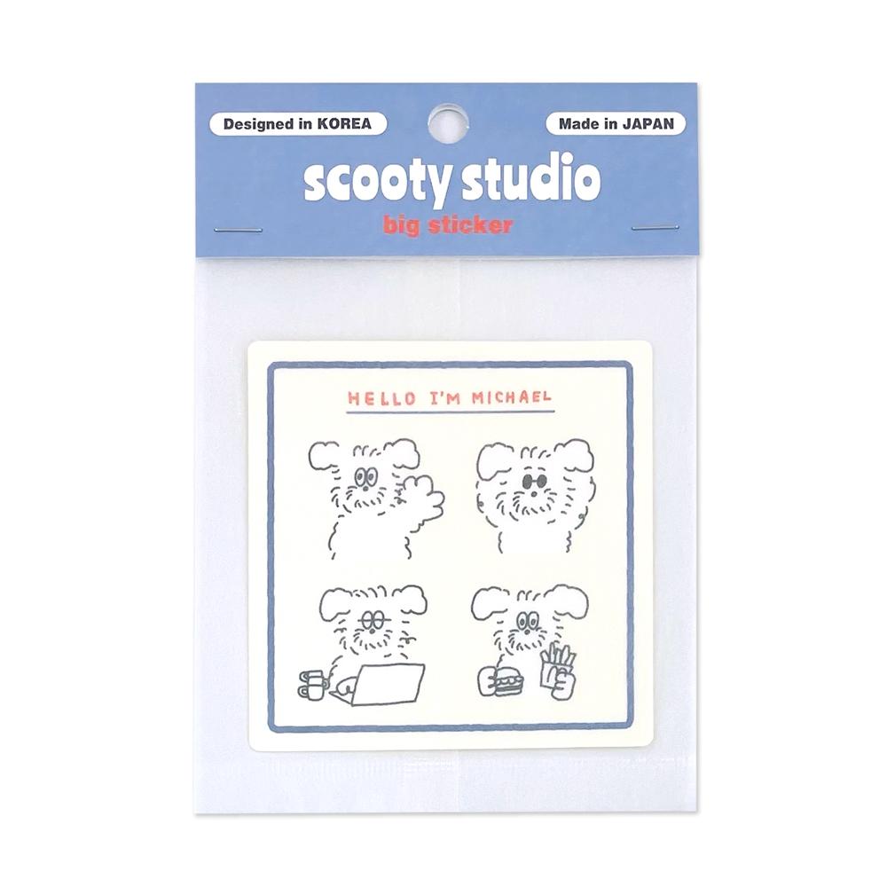 【代購】【FRONTIER】scooty studio 造型貼紙 大 ‧ 麥可狗狗(hello)